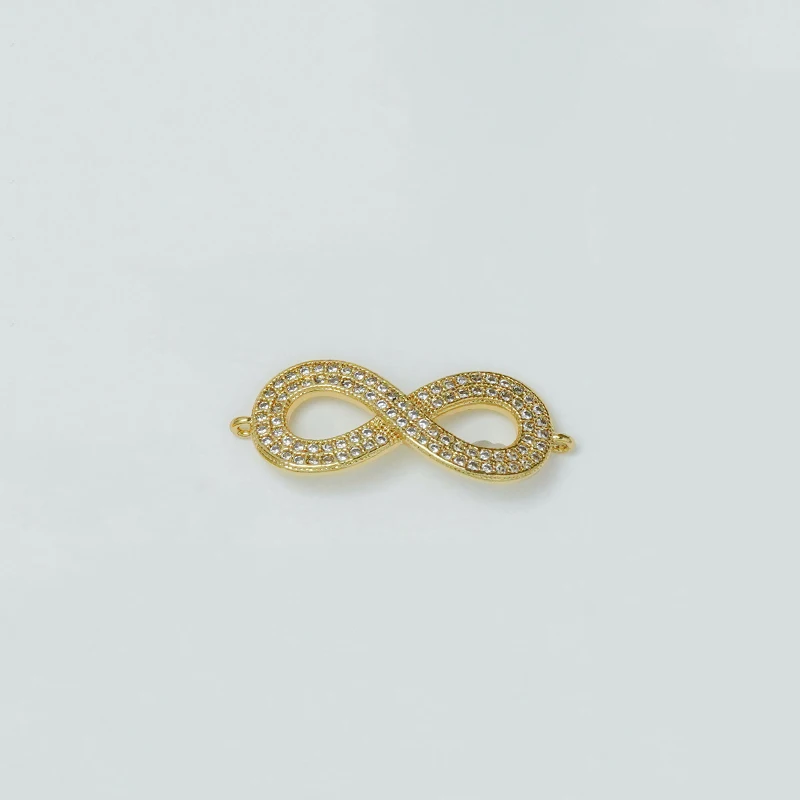 3 Pcs Zigzag Copper Plated Jewelry Accessories Diy Bracelet Necklace Making Connectors Micro Inlay Zircon Curved Hollow Parts