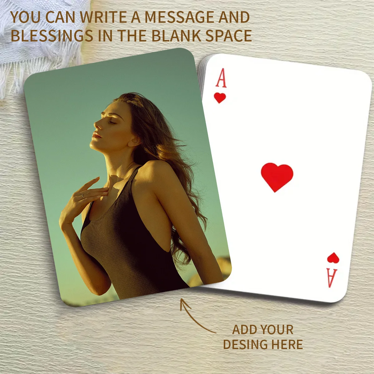 Benutzerdefinierte Fotospielkarten – 54 Stück personalisierte Deck für Geburtstage, Hochzeiten, Valentinstag, Thanksgiving, Karten für alle Gelegenheiten – Detail 2
