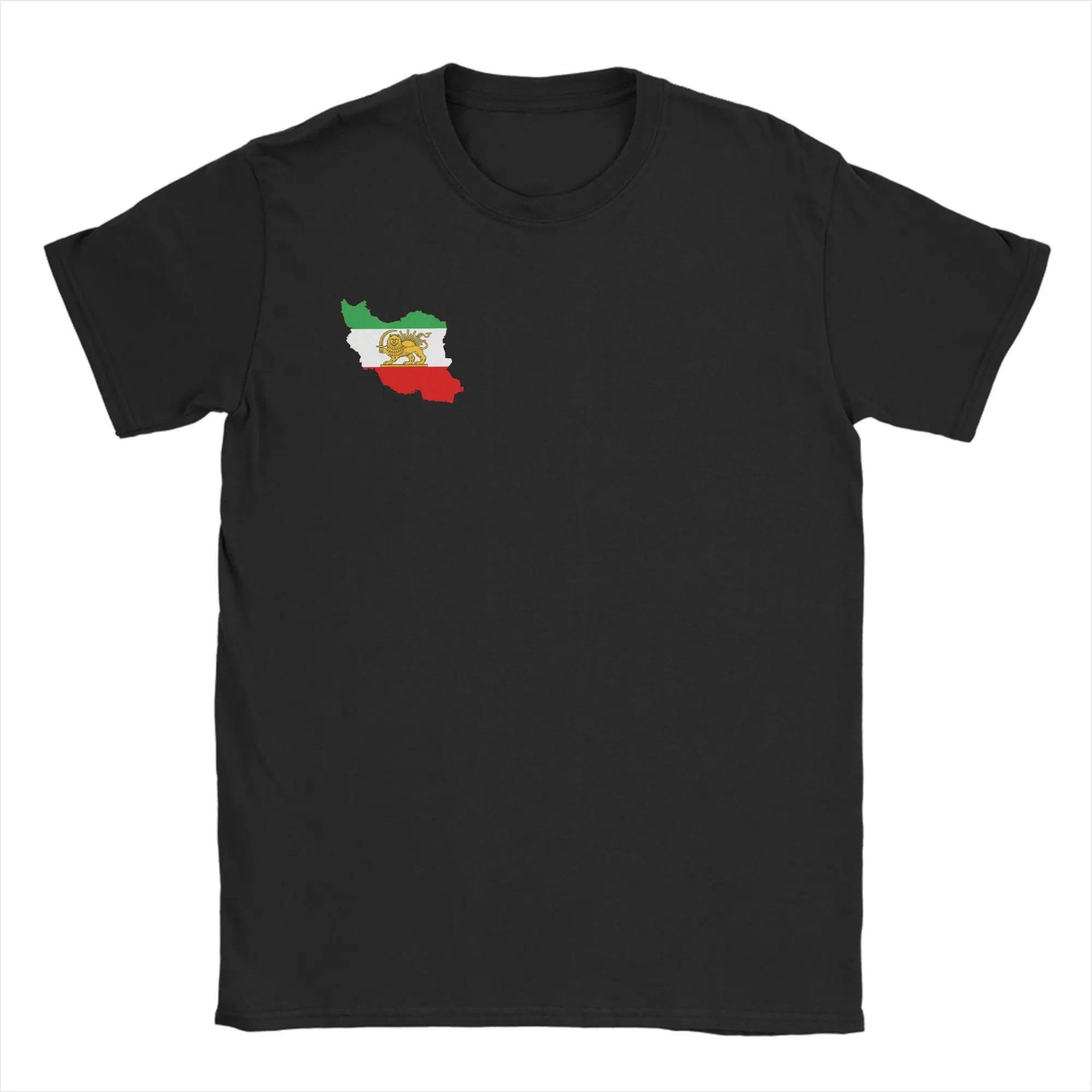 Men Iran Flag Map Persian Lion and Sun T Shirt Iranian Heritage Cotton Clothes Funny Short Sleeve Round Neck Tees New T-Shirt