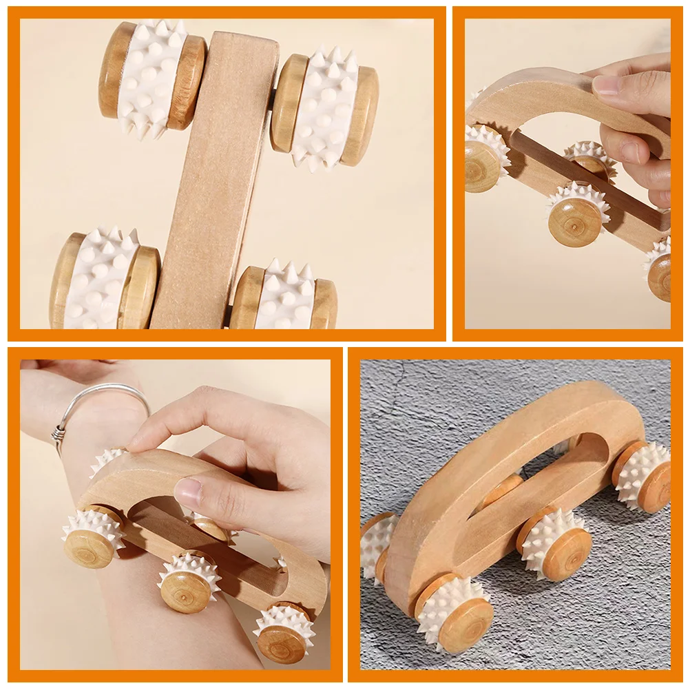 Massage Tool Walker Roller Ball Stick Massager Wood Back for Body Wooden Foot Rollers