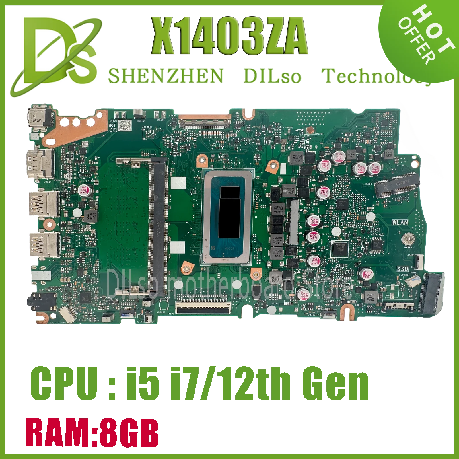 

X1403ZA Mainboard For ASUS X1503ZA X1603ZA X1402ZA X1502ZA X1602ZA X1405ZA X1505ZA X1605ZA Laptop Motherboard CPU i5 i7 12th