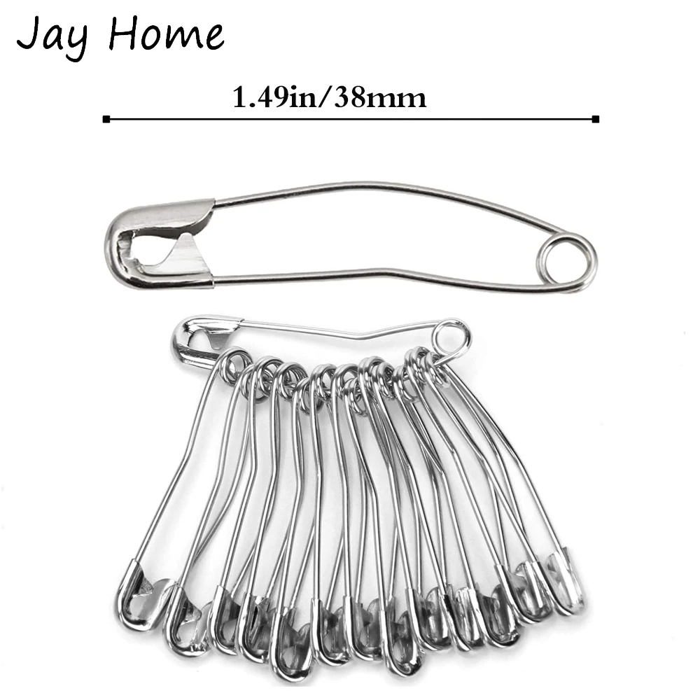 100PCS Curved Safety Pins 38MM Quilting Basting Pins Bent Safety Pins for Quilting and Knitting DIY Handmade Sewing Accessories