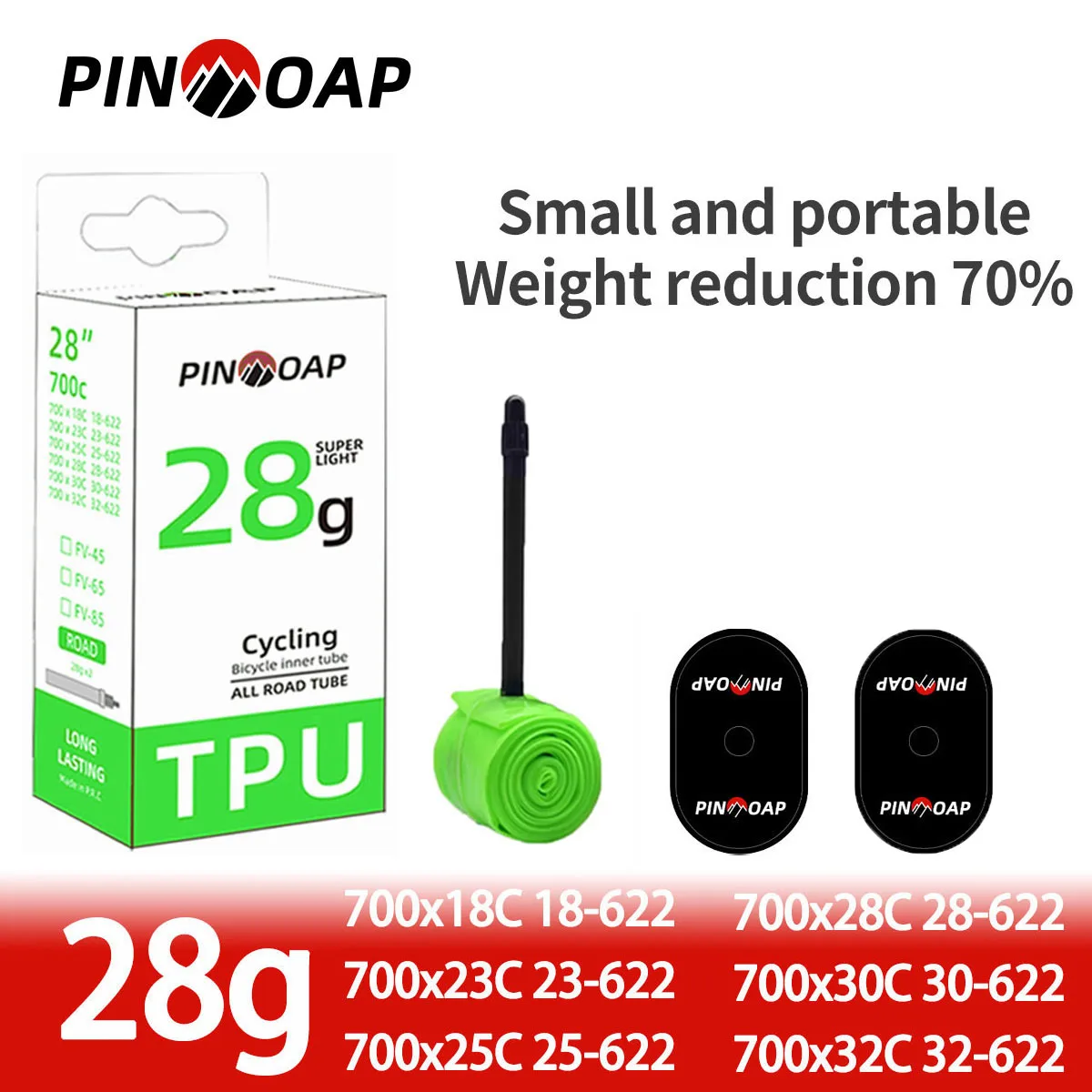 

PINOAP TPU Tire 45/65/85mm Replaceable Length French Valve Super Light Tube Ultralight Bike Inner Road Bicycle Tube