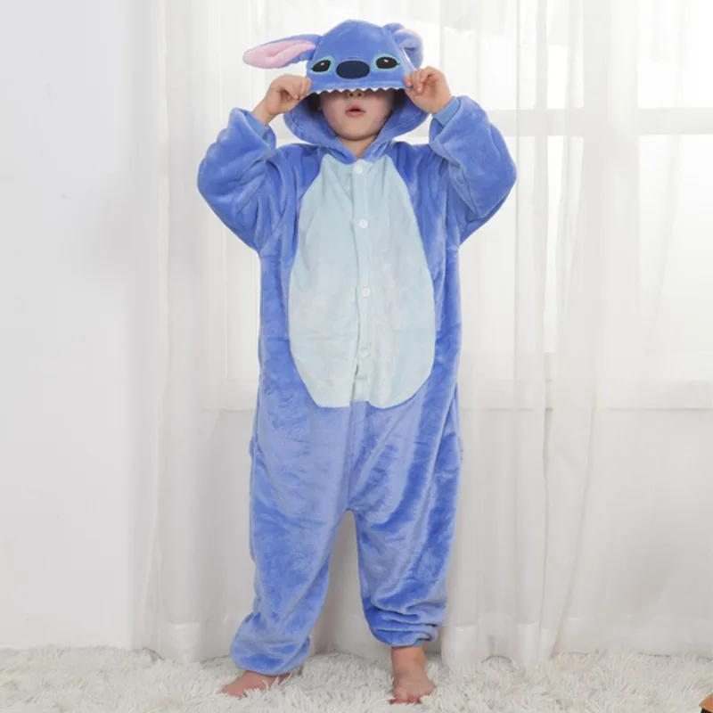 Disney Kinder Lilo Stich Cosplay Kostüme Overall Kigurumi Kleidung Stich Kind Mit Kapuze Loungewear Halloween Jungen Mädchen Kleidung