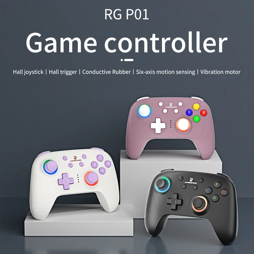 Imagen 2 del producto ANBERNIC RG P01 controlador de juegos inalámbrico Bluetooth con cable RGB efecto Hall Joystick XBOX juego Gamepad para PC Android IOS Steam