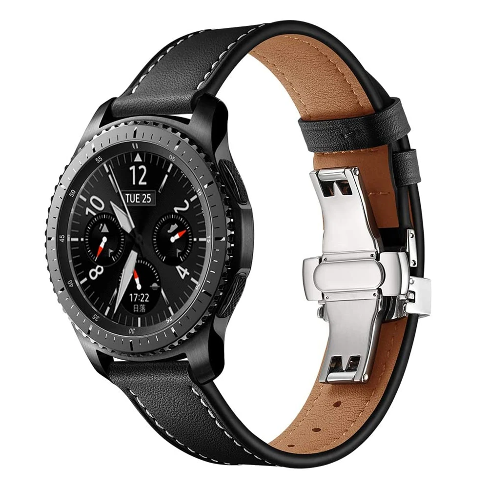 20 22mm active 2 Gear S3 Frontier for  Samsung galaxy watch band 46mm 42mm Genuine Leather strap for huawei watch gt 2 Bracelet