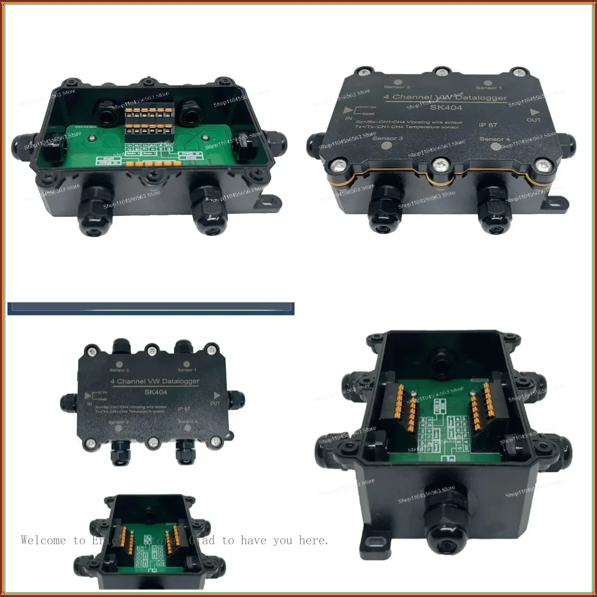 4-Channel Vibrating Wire Data Acquisition Module, RS485 MODBUS RTU for Stress Strain Monitoring System