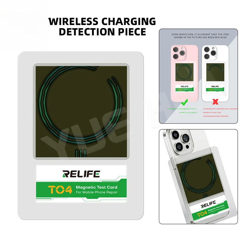 

RELIFE T04 Магнитная тестовая карта, точность для задней крышки телефона, используемые магниты для обнаружения, беспроводная зарядка, инструменты для ремонта без потерь