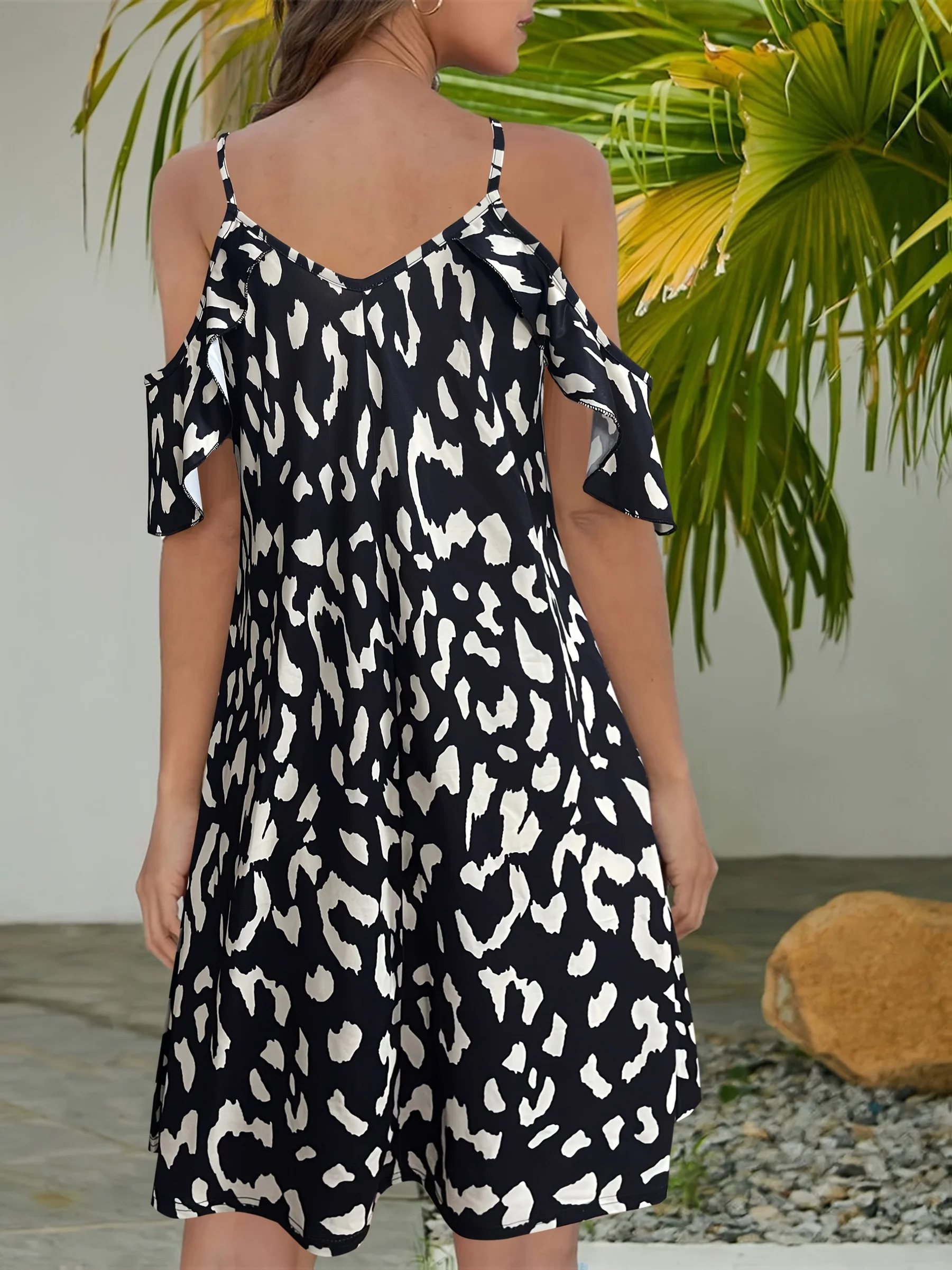 Spring Vacation Dress Cold-Shoulder Dress for Women