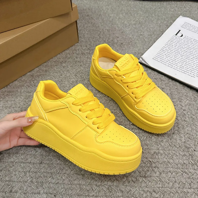 

Yellow Platform Sports Shoes Woman Fashion Design Casual Sneakers Women Trend Original Luxury Women's Shoes zapatillas de mujer