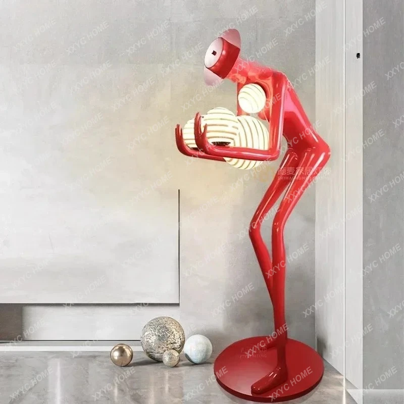 

exhibition hall ornament hotel living room sofa Nordic modeling Humanoid statue sculpture long arm ball design