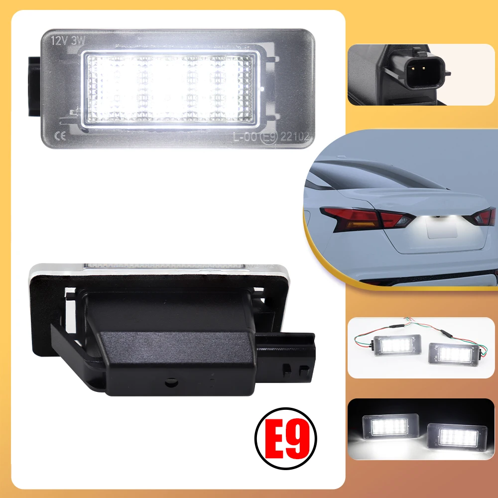 6000K White LED Number License Plate Lights For Dacia Duster for Nissan Altoma L34 Serena C27 for Suzuki Landy