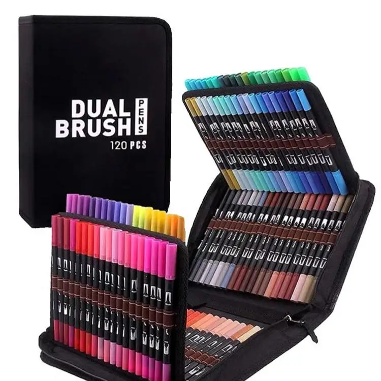 60 72 100 120 Colors Marker Set Double Head Water Based Sketch Graffiti Watercolor Comic Highlighter Art Painting