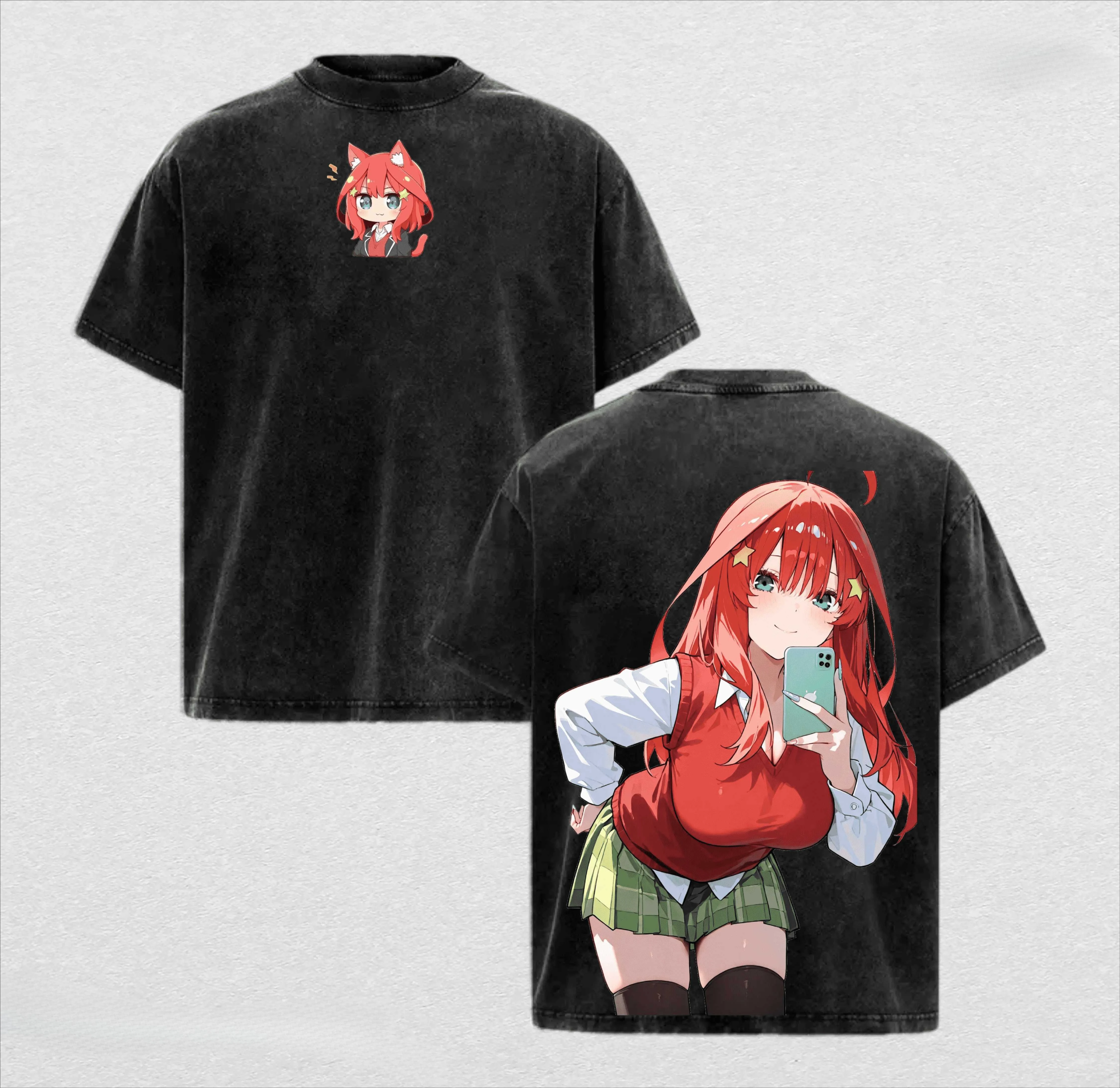 Itsuki The Quintessential Quintuplets T-shirt Harajuku Y2k Washed T Shirt Summer Short Sleeve Cotton Tee Tops Men Women Clothing