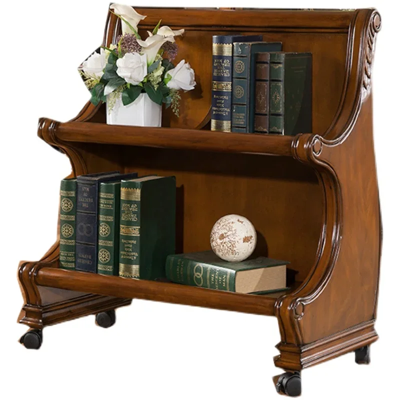 American country all-solid wood newspaper shelf European luxury home newspaper rack magazine home storage