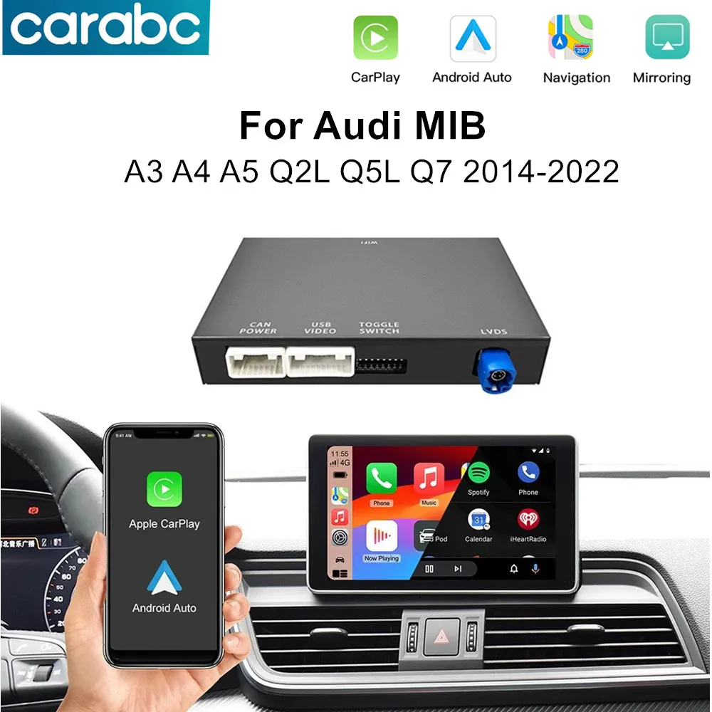 CARABC Wireless CarPlay For Audi A3 A4 A5 Q2L Q5L Q7 2014-2018 MIB MMI 3G GPS Android Auto Mirror Link AirPlay