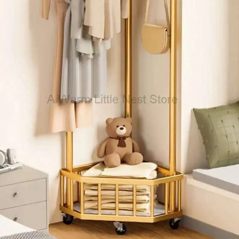 

Floor Storage Clothing Rack Modern Designer Living Room Commercial Garment Clothing Rack Corner Perchero Pared Luxury Furniture