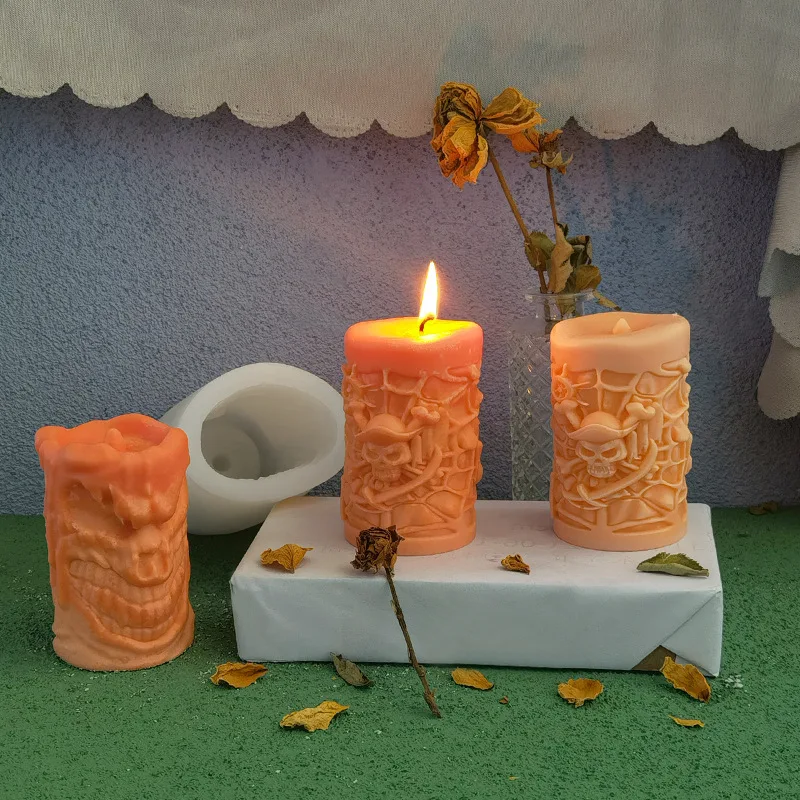 Sanxin Demon Cylindrical Aromatherapy Candle MouldDIYHalloween Atmosphere Candle Ornaments Fragrant Stone Abrasive Tools