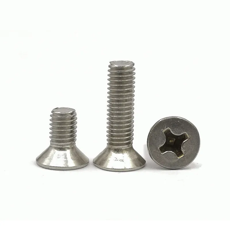 5/10/50x M1 M1.2 M1.4 M1.6 M2 M2.5 M3 M3.5 M4 M5 M6 M8 304 Stainless steel GB819 Cross Phillips Flat Countersunk Head Screw Bolt