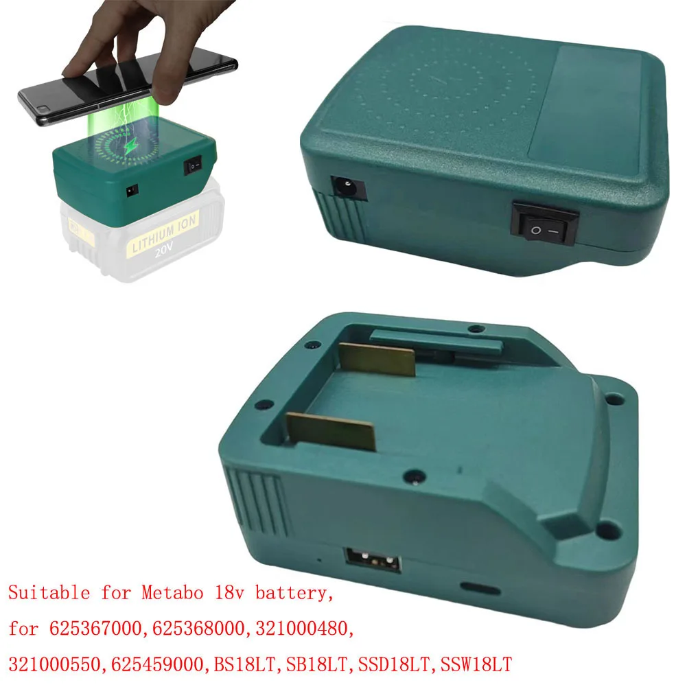 

1 PC Wireless Mobile Phone Charger Converter For Metabo 18v Battery 321000550 625459000 BS18 LTSB18 LTSSD18 LTSSW18 Tools
