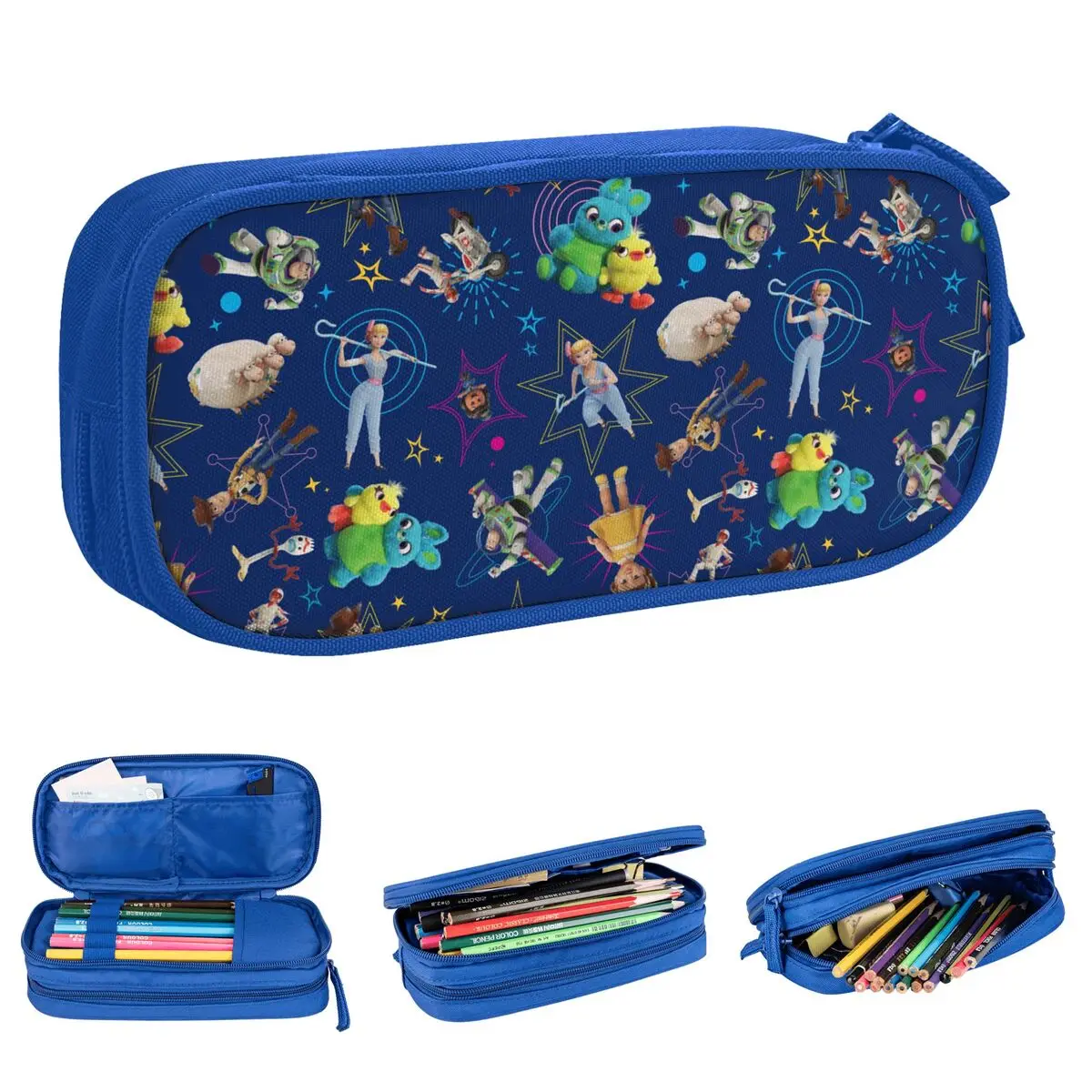 Classic Toy Story 4 Blue Toys Cartoon Pencil Case Pencil Box Pen Kids Big Capacity Pencil Bags studenti School Zipper Stationery