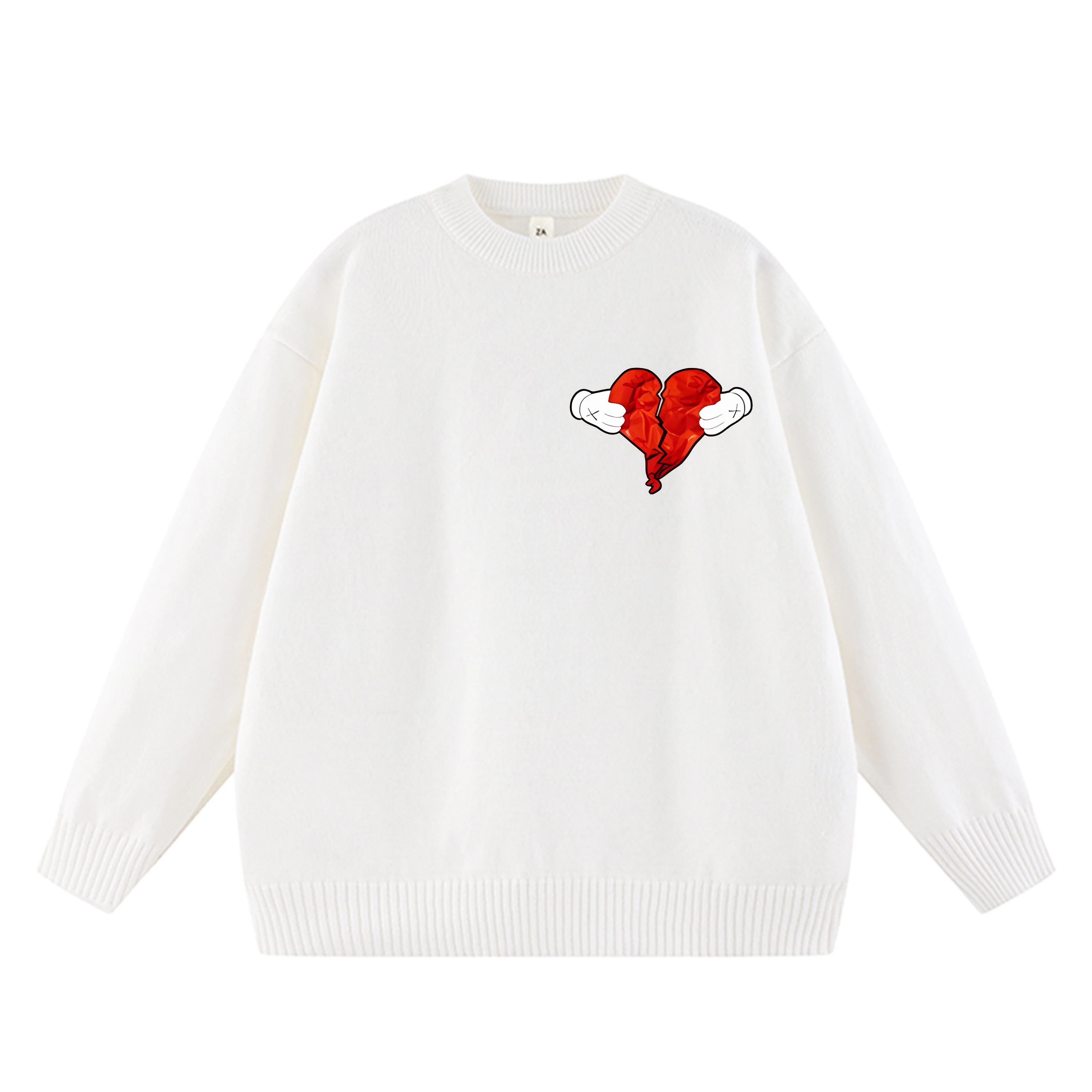 

Kanye West Heart Hip Hop Sweater Retro Cotton Men's and Women's Sweater