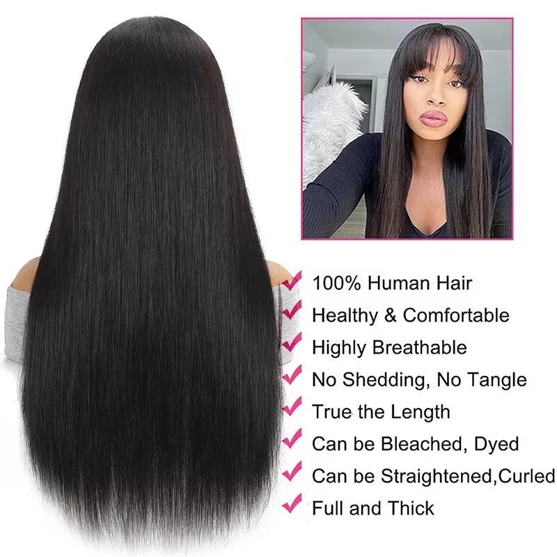 30 40 Inch Natural Black Bone Straight Hair 250 Density 13x6 Hd Transparent Lace Frontal Wig Real Brazilian Human Hair Wig image 6
