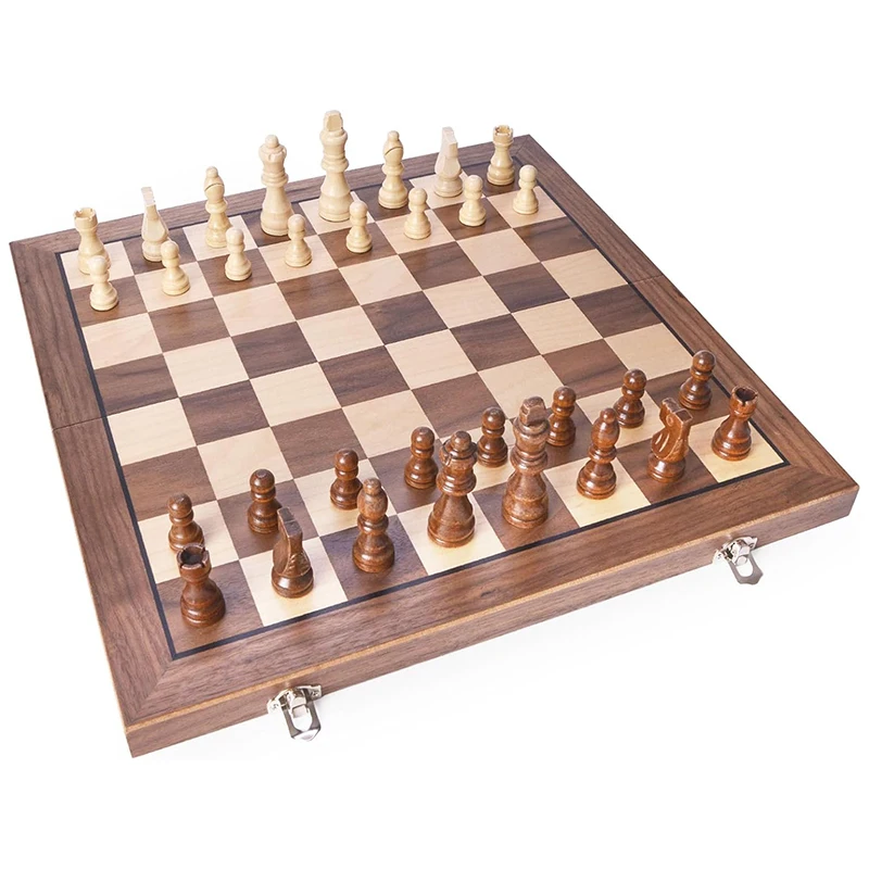 Chess Large 39cm/15.35inch Chessboard game solid wood chessboard - Extra 2 Queens - suitable for competition games