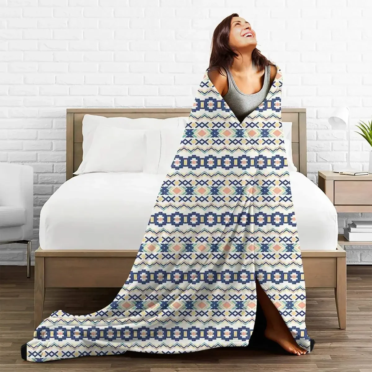 

Europe Style Bohemian Baby Blankets Sofa Cover Fleece Vintage Plaid Soft Multifunction Throw for Bedding Bedroom Bedspreads