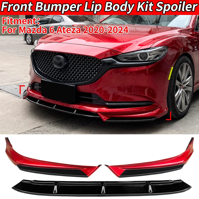 Suitable For Mazda 6 Ateza 2020-2021 To Refit Lip Spoiler, Bumper Anti-collision Anti-scratch Strip Gloss Black Accessories