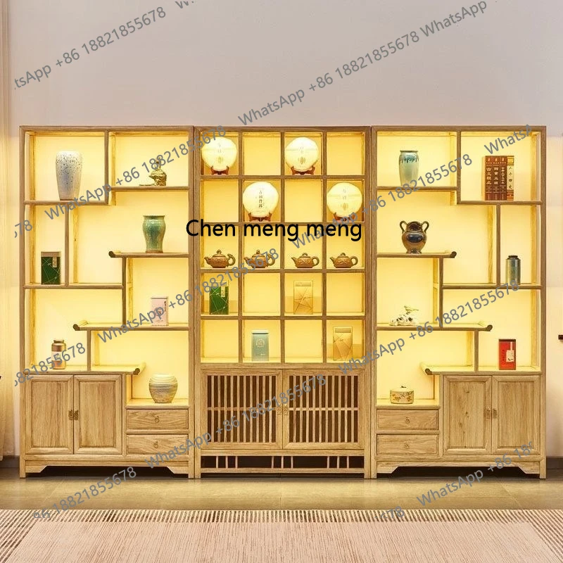 X Bogu stand solid wood old elm tenon and mortise structure tea, stand tea room combination display stand