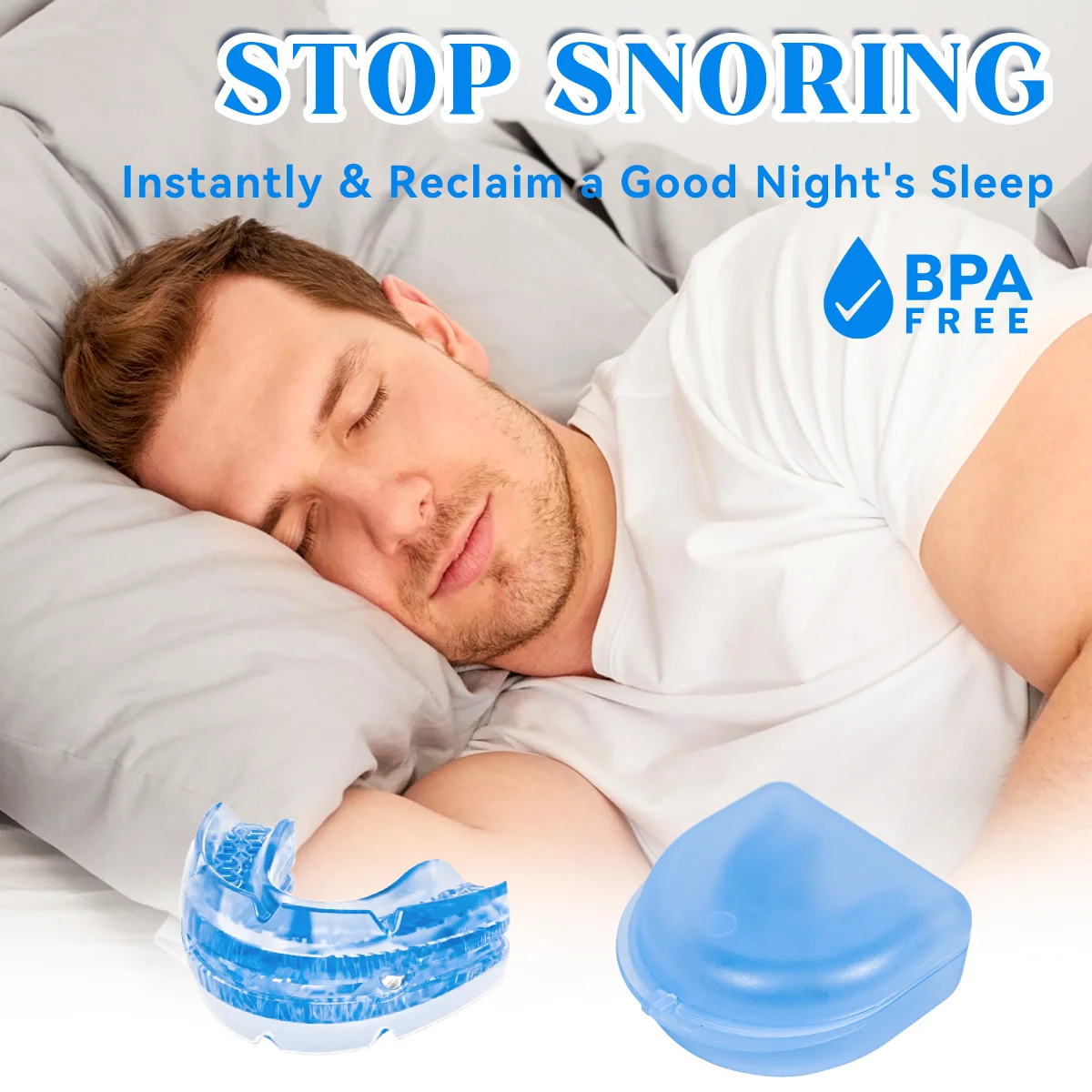 2024 New Arrival Adjustable Anti Snoring Mouth Guard Braces Sleeping Anti-Snoring Devices Bruxism Improve Sleep Snore Mouthpiece image 3