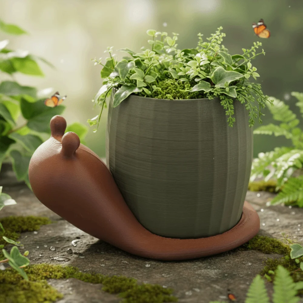 Unique Snail-shaped Flower Pot Corrosion Resistant Cute Eco-Friendly Planter Plastic Green Onion Pots Kitchen Use
