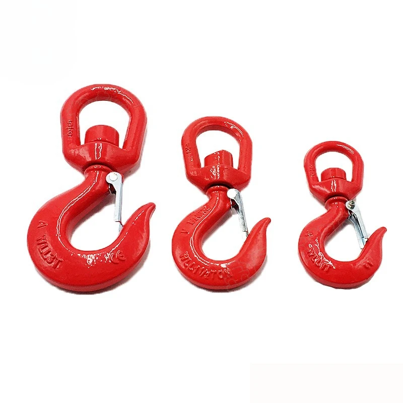 1pc Alloy Steel 360 degree Rotatable Lifting Hook with Safety Catch 0.75/1/1.5/2/3 American Style Quick Release Swivel Eye Hook