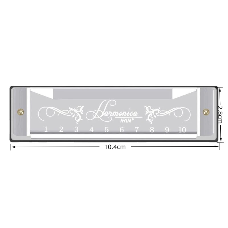 ملون أحمر، فضي، أسود ABS 10 فتحات، 20-Tune C-Key Harmonica Woodwind Device 1PC #6