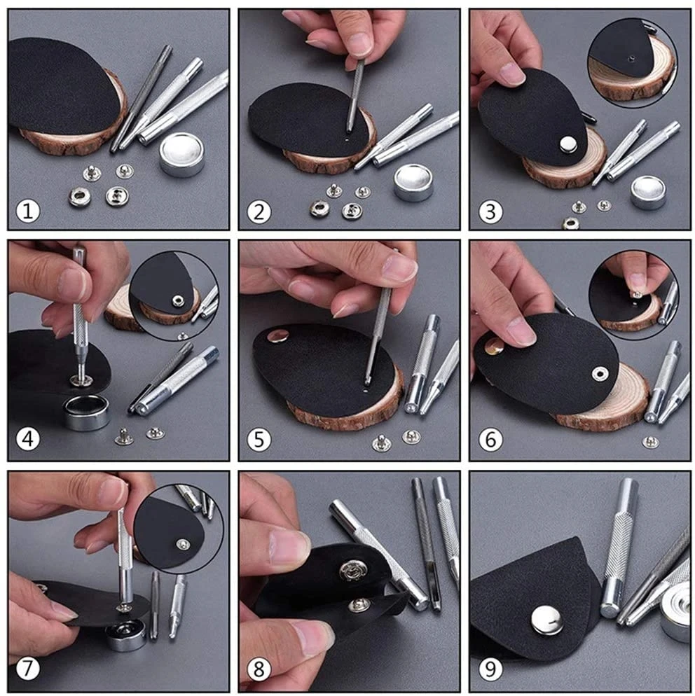 Druckknopf-Set, 12,5 mm, Metall-Druckknöpfe für Kleidung, Basteln, Taschen, Schuhe, Kragen, Gürtel, Jeans, perfekte Passform, Einstellknopf, DIY-Schneider – Detail 4
