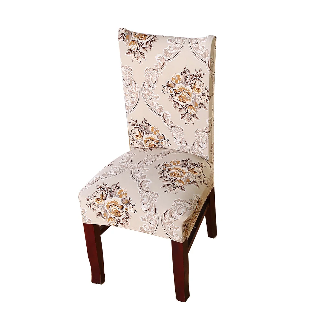 

Removable Chair Protective Cover Elastic Print Chairs Covers Wedding Home Party Banquet Decoration