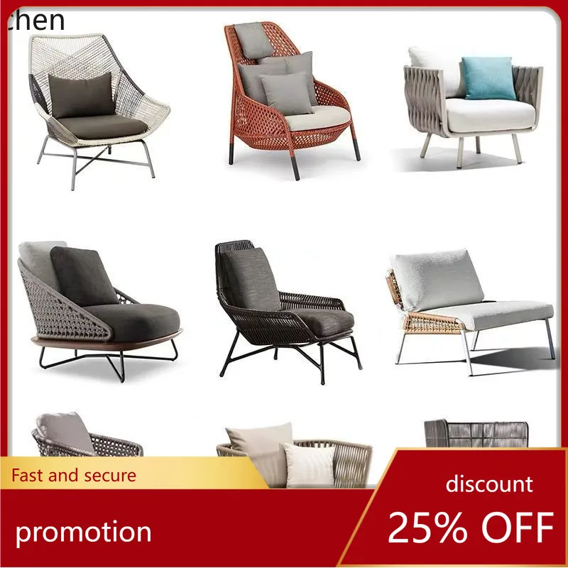 

HT Nordic outdoor furniture leisure living room outdoor rattan chair sofa model room hotel villa table and chairs