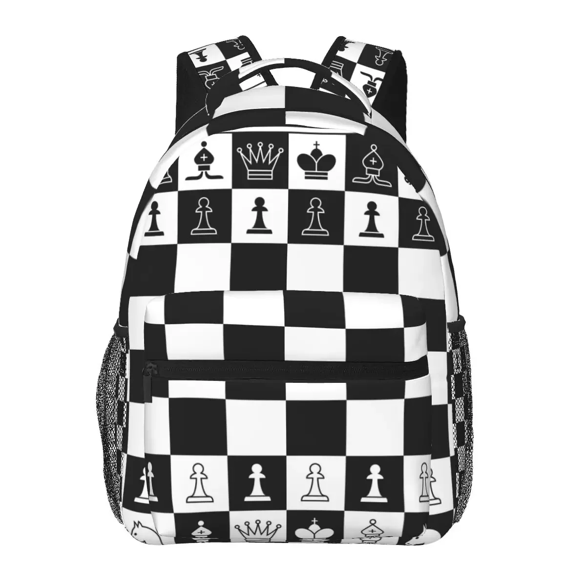 Men Woman Backpack Black and White Chess Board Schoolbag for Female Male 2023 Fashion Bag Student Bookpack