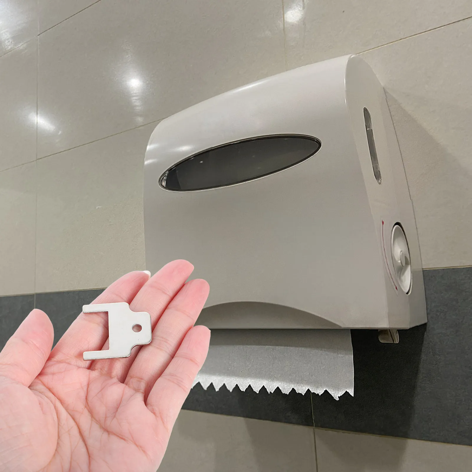 

4Pcs Toilet Paper Dispenser Key Heavy Duty Iron Lock Key for Public Restrooms Schools Subways Stations Commercial Tissue Box