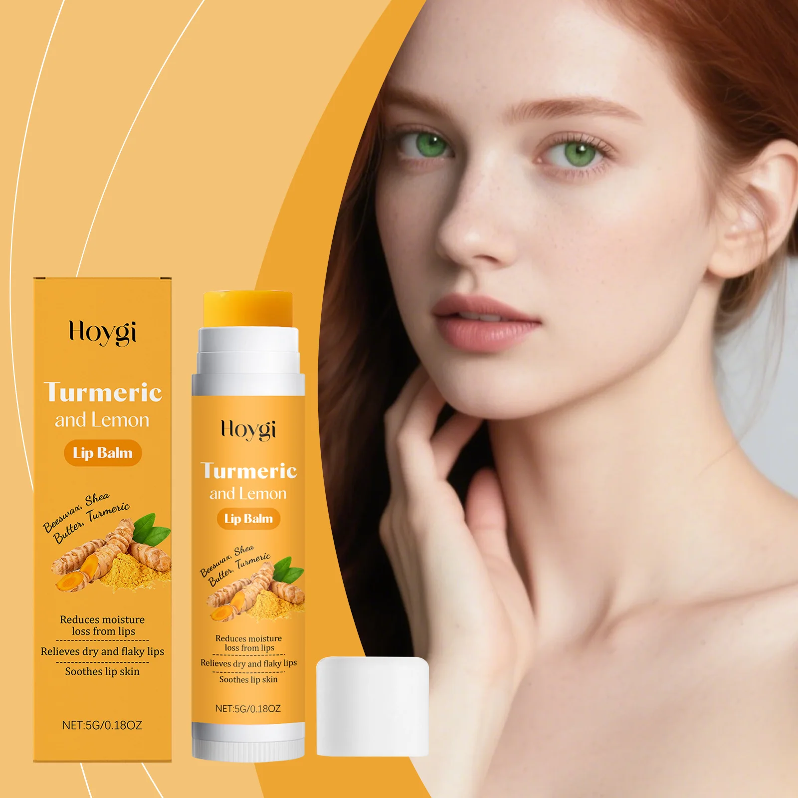 ホイギ ターメリックレモン リップバーム 保湿リップケア 乾燥・荒れ・剥がれやすい唇用 栄養補給・救済