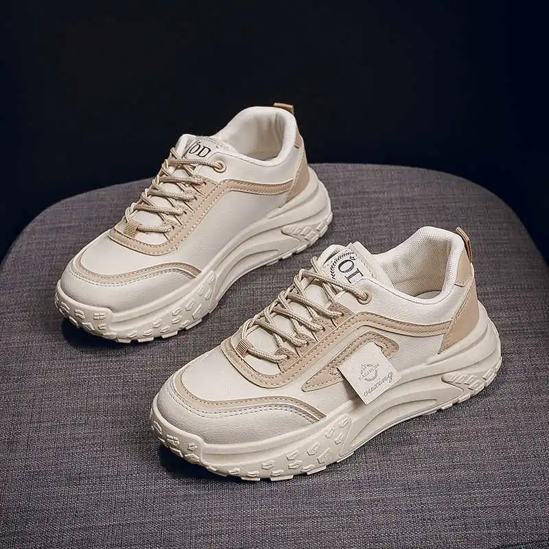Zapatillas de deporte de suela alta de Color desierto, botas moradas Mary Jane negras para mujer, zapatos de marca para mujer, zapatos planos deportivos de lujo para salida