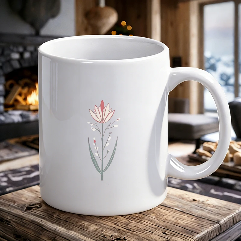

Delicate Floral Design Key Button Printed Pattern Mother's Day printed Mug