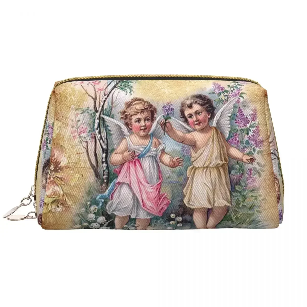 Custom Victorian Angel Toiletry Bag Women Vintage Angel Cosmetic Makeup Organizer Ladies Beauty Storage Dopp Kit Case