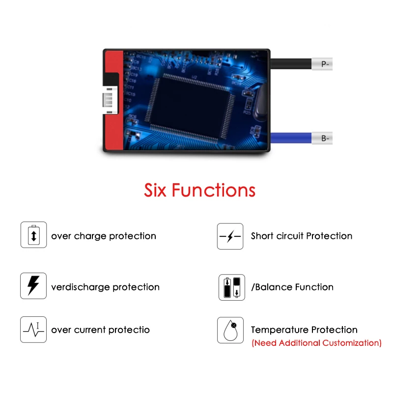 4S BMS LiFePO4 20A 30A 40A 50A 60A 8S for 12V 24V 48V Rechargeable Battery 18650 For Solar Ebike EV CAR Power Bank  Motorcycle