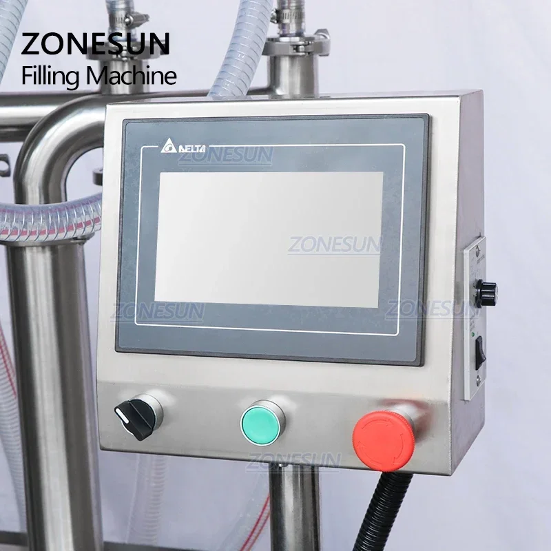 ZONESUN ZS-YT4T-4D 4 cabezales de buceo jabón espumoso botella de champú líquido máquina de llenado de pistón llenador de agua