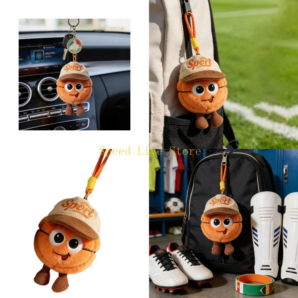 547C Plush Football Theme Keychain Pendant Hanging Oranment For Travel Or Daily Life Gift For Friend Backpack Decoration