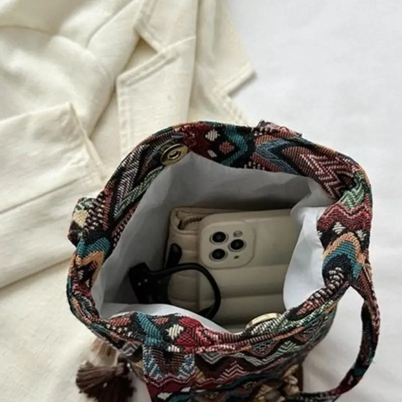 

Ethnic Shoulder Bag Bucket Bags Practical Handbag for Work Gym and Adventures 20CA