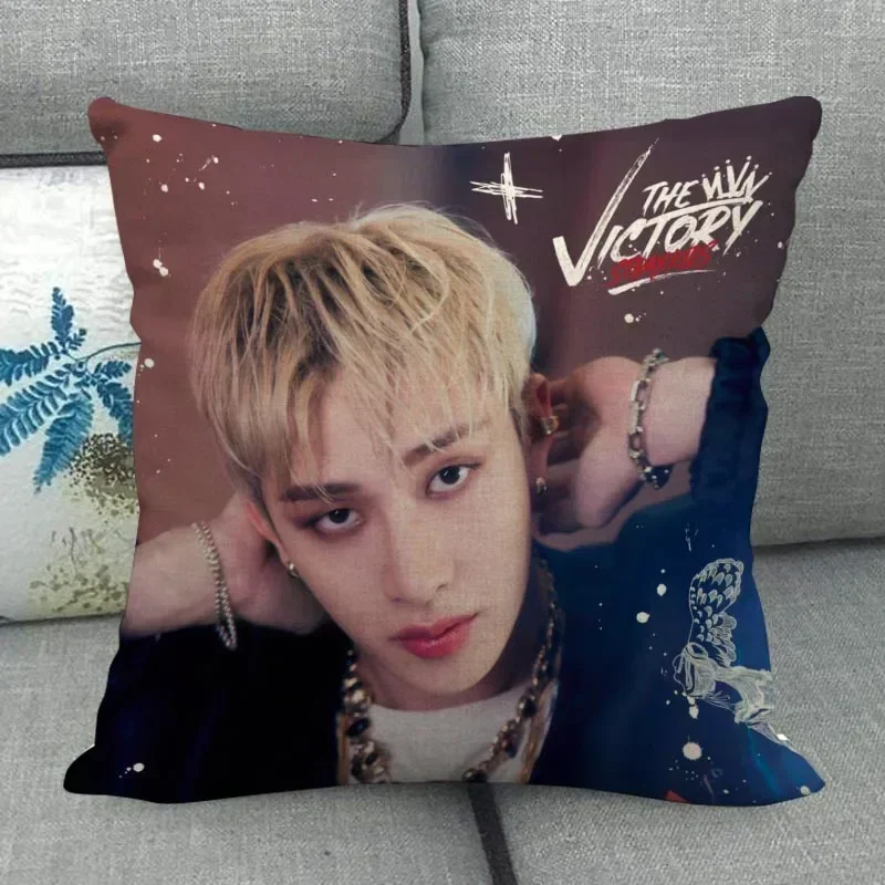 Custom Bang Chan Pillowcase Wedding Decorative Cotton Linen Pillow Case For Home Pillow Cover 45X45