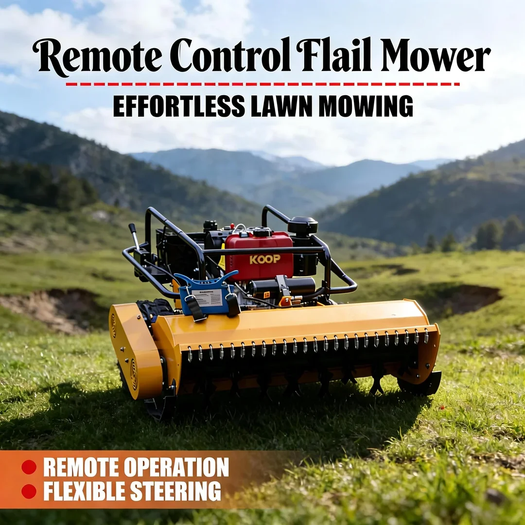 Customized Self-Propelled Robot Flail Lawn Mower Crawler 800-1000mm Cutting Remote Control All Terrain Commercial Home